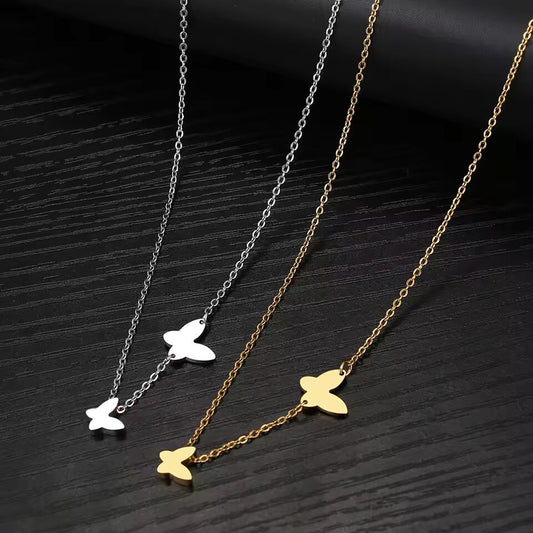 Stainless Steel Necklaces Delicate Butterfly Pendant Chain Fashion Necklace For Women Jewelry Luxury Girl's Clavicle Party Gifts